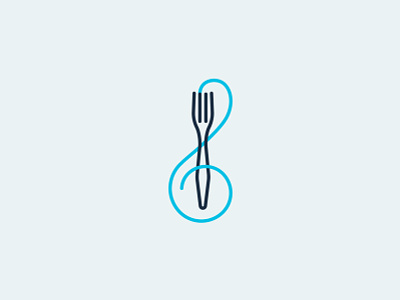 Rhythm on Monroe Icon branding clean design food fork huntsville icon illustration logo minimal pasta restaurant treble clef vector