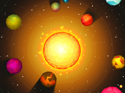 Solarium helios low poly nasa planets rocket solar space stars sun universe