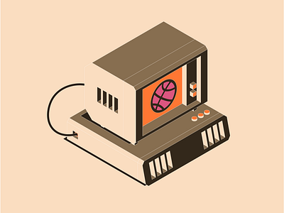 Dribbble PC computer computer art dribbble dribble dribble shot ibm illustration isometric isometric art isometric design isometric illustration isometry negative space negative space negativespace orange pc tech techno