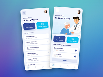 Doctor Appointments App android app app design clean clinic design doctor doctor appointment health health app health care hospital ios medical app medicine mobile ui typography ui uiux ux