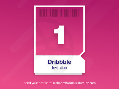 One Dribbble Invite design dribbble invite invitation invite invite code one pink color