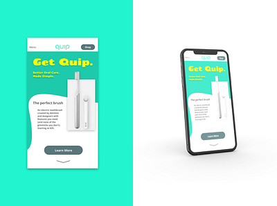 Quip Toothbrush Mobile Display Concept Design branding design mobile ui ux vector web website