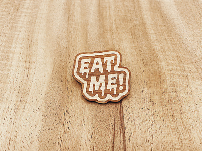 Eat Me! branding design eco friendly enamel pin engraved engraving environment illustrated illustration laser engraving pins product design vector wood wooden