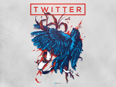 <Twitter> further up illustration ivan belikov social network twitter twitter bird