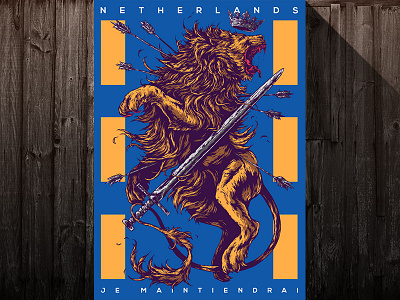 Herbariy / Netherlands further up graphic herbariy illustration ivan belikov lion netherlands poster