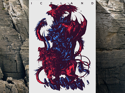 Herbariy / Iceland bird bull dragon further up giant graphic herbariy iceland illustration ivan belikov