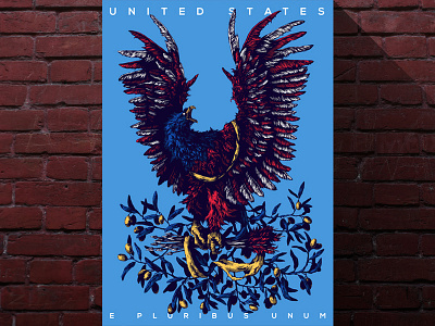 Herbariy / United States amerika eagle further up graphic herbariy illustration ivan belikov united states usa