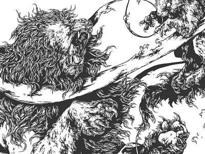 Fragment 23 beast fragment further up graphic illustration ivan belikov lion squirrel