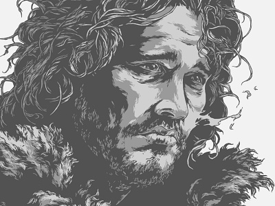 Kit Harington / Jon Snow further up game of thrones got graphic illustration ivan belikov jon snow kit harington portrait