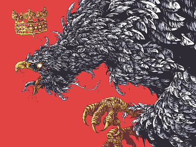 Poland coat of arms crown eagle feathers further up graphic illustration ivan belikov poland polska