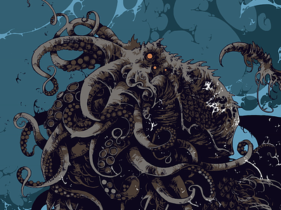 The Great Old One cthulhu digital art further up graphic art great old one illustration ivan belikov lovecraft octopus