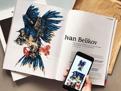 Art of Photoshop №1 / May-June-July 2017 bird feathers further up illustration ivan belikov magazine three headed jay