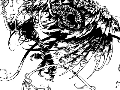 Feathers and claws claws digital art digital ink feathers further up graphic illustration ivan belikov photoshop wacom