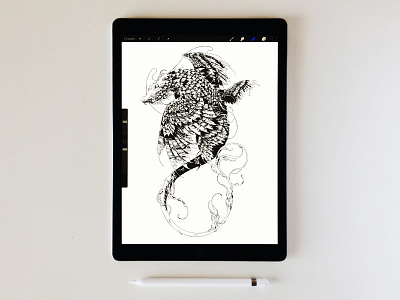 Poloz apple pencil digital ink further up graphic illustration ipad pro ivan belikov poloz procreate serpent workspace
