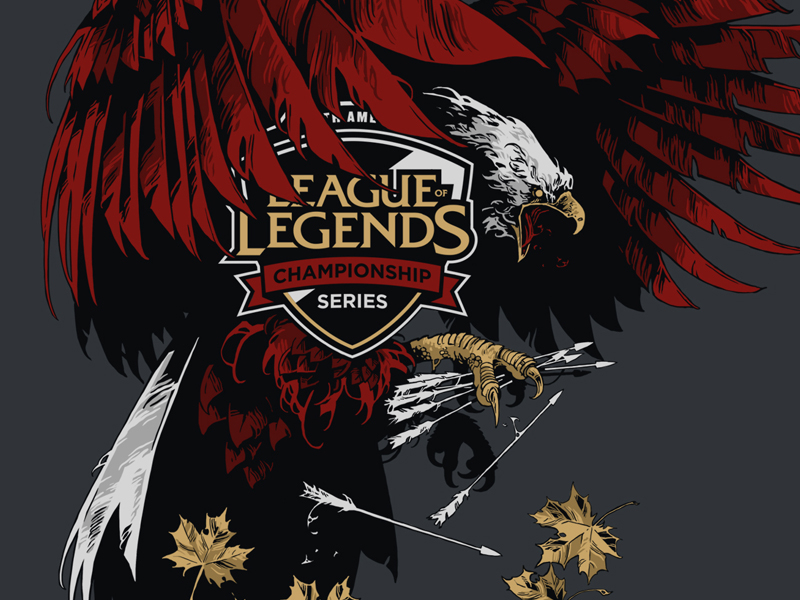 League of Legends / MSI 2018 / NA LCS coat of arms crests eagle further up illustration ivan belikov league of legends lol msi2018 nalcs