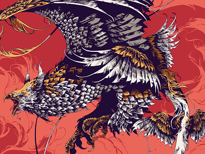 Fantastic Beasts / Thunderbird beast bestiary bird creature fantastic beasts feathers graphic illustration ipad pro ivan belikov procreate