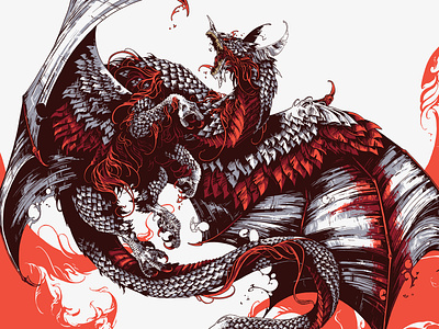 London beast coat of arms creature digital art dragon drawing further up graphic illustration ivan belikov london procreate