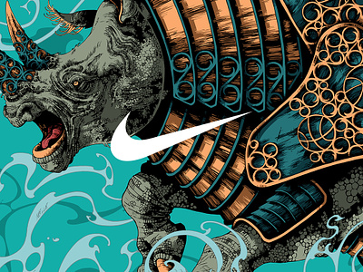 Nike Beijing 99 / Rhinoceros art beast beijing99 creature drawing fragment further up graphic illustration ivan belikov nike procreate rhinoceros