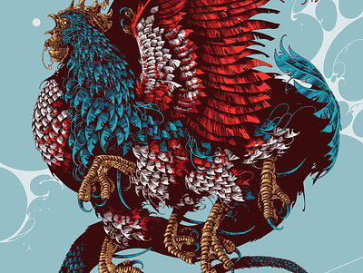 Basilisk basilisk beast creature digital art digital ink drawing feathers further up graphic illustration ipadproart ivan belikov procreate rooster
