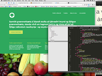 Designing in the browser centrale css green html sans sublime text vegan veggie web website