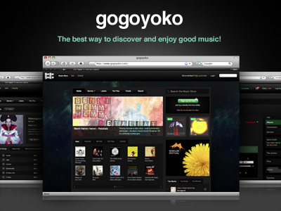 gogoyoko info page dark design gogoyoko info music new screenshot web