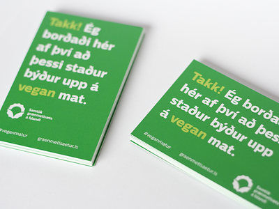 Takk! cards green print thank thanks vegan