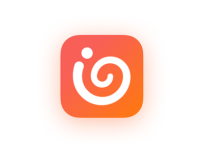 Inspirally app gradient icon logo orange spiral