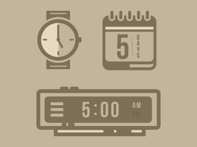 Tick, Tick, Tick. alarm calendar clock corey reifinger icons illustration time vector watch
