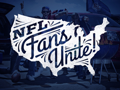 Fans. america corey reifinger fans football nfl tyopgraphy unite