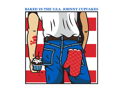 The Boss. bruce springsteen fourth of july illustration johnny cupcakes july 4th usa vector