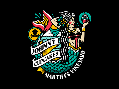 Mermaid. corey reifinger illustration johnny cupcakes marthas vineyard mermaid nautical tattoo tattoo design type