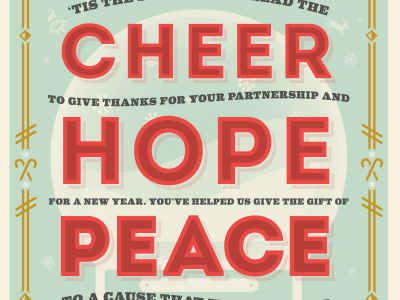 Holiday Spirit. card cheer christmas corey reifinger graphic design holiday hope peace snow type