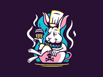 White Rabbit. alice in wonderland badge branding corey reifinger graphic design illustration johnny cupcakes logo rabbit type typography vector