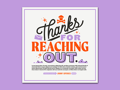 Thank You. branding card corey reifinger email design flyer design graphicdesign illustration johnny cupcakes lettering logo type typography