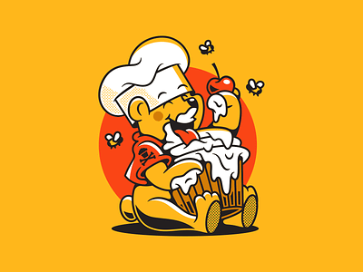 Pig Out. branding character design corey reifinger disney dogs illustration illustrator johnny cupcakes mascot vector winnie the pooh