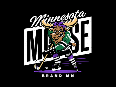 Moose. branding characterdesign corey reifinger hockey illustration mascot minneapolis minnesota moose type typography vector