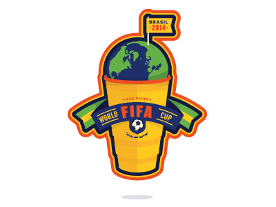 The Cup. banner brasil brazil corey reifinger futbol globe illustration logo soccer solo cup vector world cup 2014