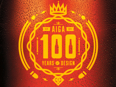 100. 100 years aiga beer centennial corey reifinger creativity crest glass illustration label logo