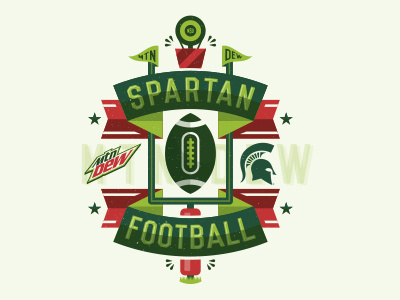 Spartans. college corey reifinger crest football illustration lock up logo mountain dew msu ncaa spartans vector