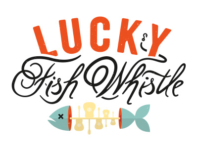 Lucky. corey reifinger fish guitar illustration logo music record typography vinyl