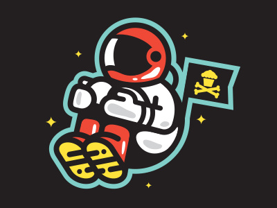 Astro. astronaut cannonball corey reifinger illustration johnny cupcakes jump space vector