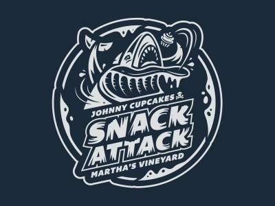 Snack Attack. beach corey reifinger illustration jaws johnny cupcakes shark waves