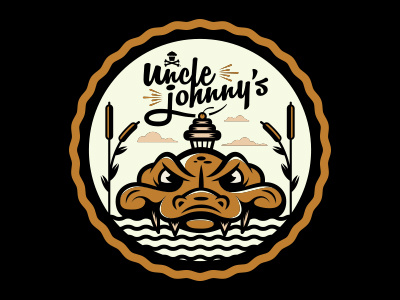 Swamp Honey. alligator bayou beer crocodile illustration johnny cupcakes logo swamp