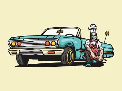 Life in the Fat Lane. baker corey reifinger illustration johnny cupcakes la low rider vector