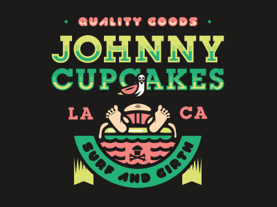 Surf'N'Girth. beach corey reifinger illustration la johnny cupcakes logo surf