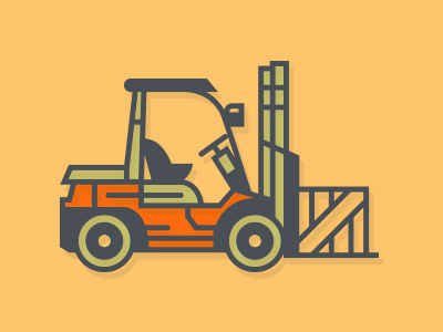 Lifted. corey reifinger forklift icon illustration shipping vector