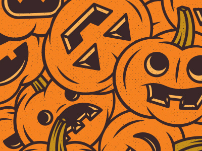 All Carved Up. corey reifinger faces halloween illustration jackolantern johnny cupcakes pumpkins spooky vector