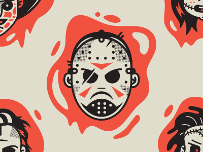 Slashers. corey reifinger faces halloween horror icons illustration johnny cupcakes mask scary movie