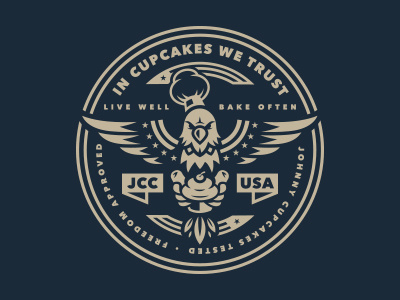 Bound by Law. america apparel badge bald eagle corey reifinger freedom illustration johnny cupcakes logo