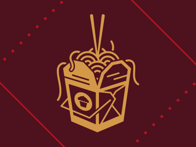 Delivery. chinese food chopsticks corey reifinger icon illustration lo mein noodles pattern vector